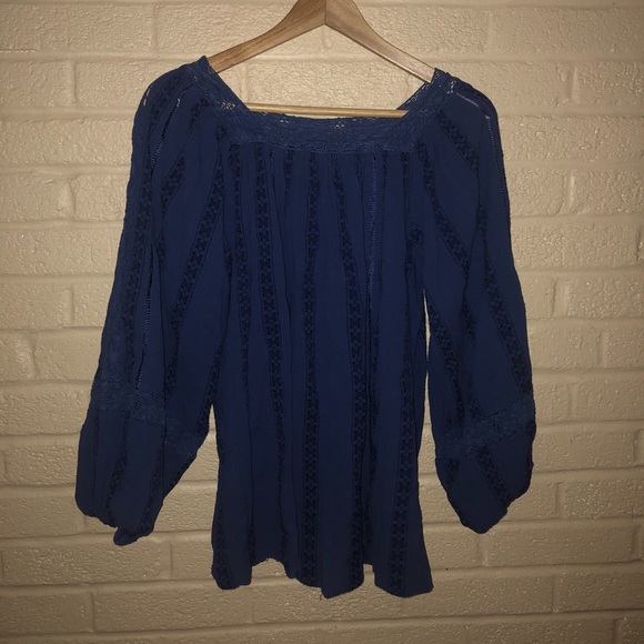 Anthropologie Blue Peasant Top - Picture 1 of 3